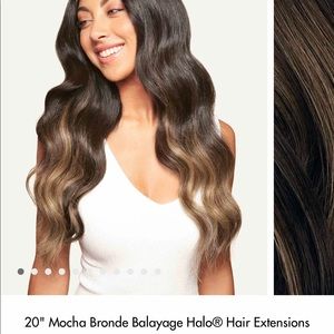 20 in LUXY halo never worn Mocha Bronde balayage 100% remy human hair